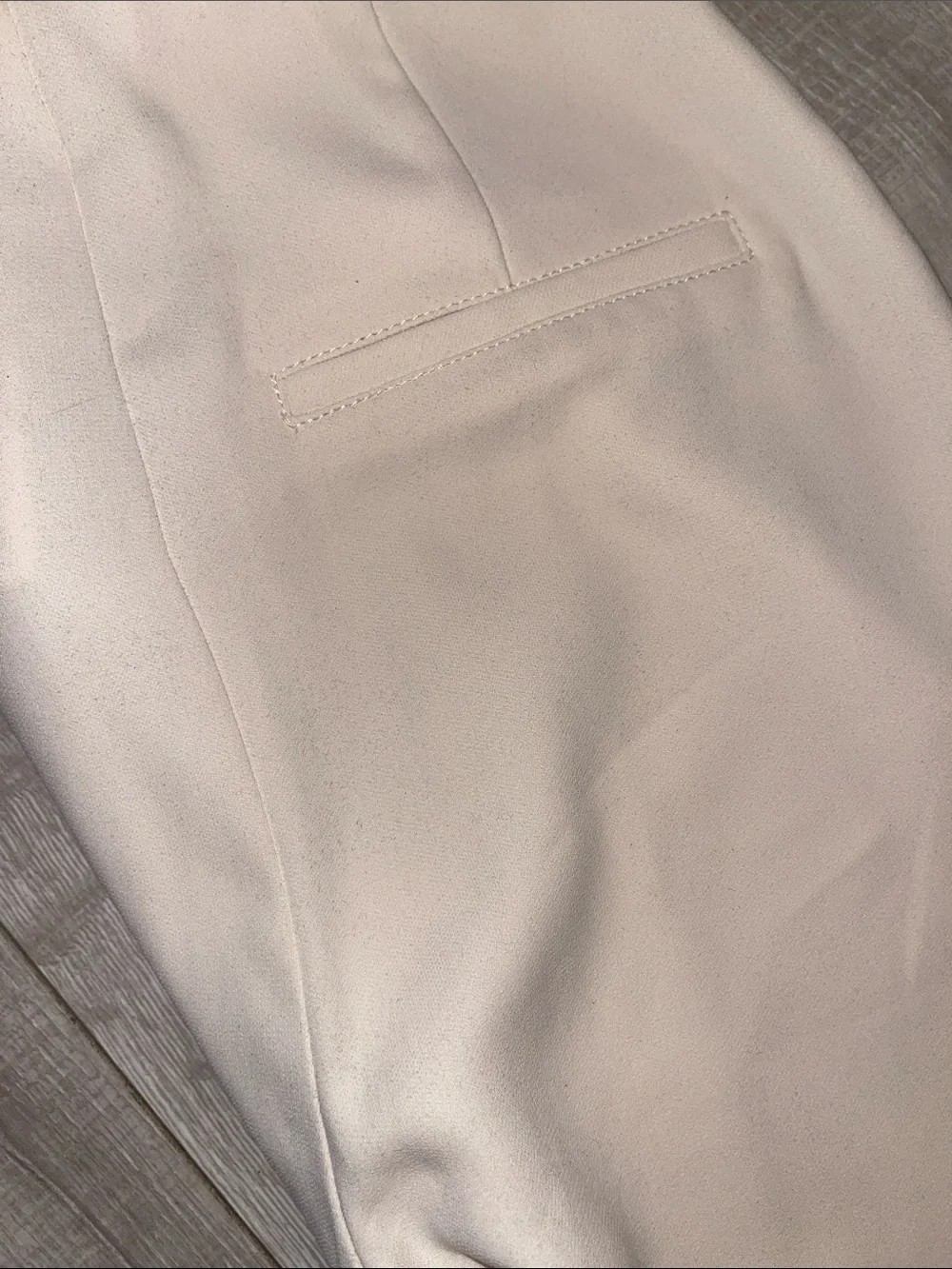 NWT L'Academie Soft Cream High waist trousers XS Bottom slit detail